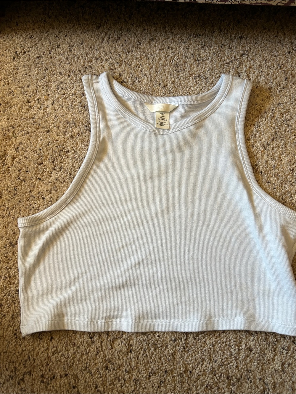 H&M Women's Ribbed Tank Crop Top - pale blue